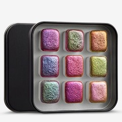 IUILE Watercolour Paint Chameleon Colorshift Half Pan Red Brown Set of 9