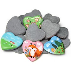 15 Heart-Shaped Natural Rocks for Painting – DIY Craft Decoration Stones