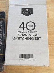 Castle Arts 40 Pc Premium Drawing Set Graphite Pastel Charcoal New Sealed