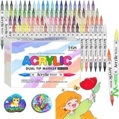 168 Colors Acrylic Paint Markers and ACRYLIAC PAINT PENS for Rock, Wood, Fabr…