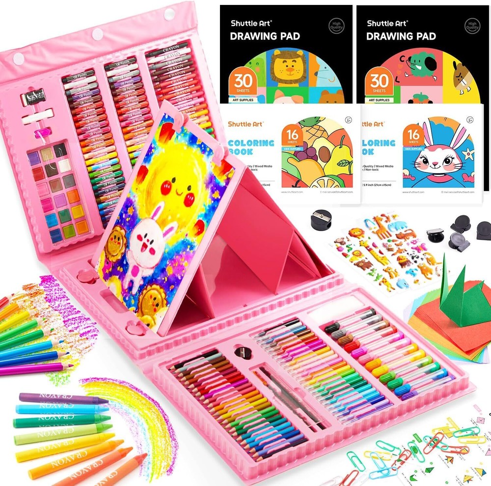 335 Piece Kids Art Set, Multi-Media Art Supplies, Gift Art Kit with Trifold Ease