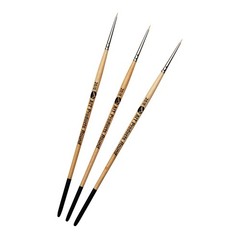 Ait Art Round Detail Paint Brushes, Size 20/0, Pack Of 3, Set A Kitchen