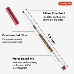 30 PCS Metallic Marker Pens Paint Fine Point DIY Art Calligraphy Scrapbook