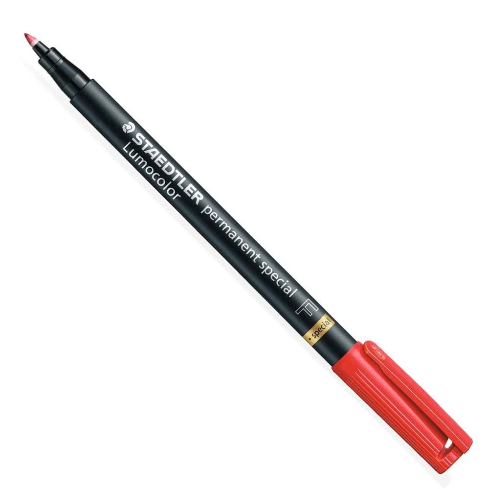 Staedtler Lumocolor Permanent Marker Red Fine Tip Pack of 3 0.6mm Water Resis…