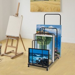Art Canvas Storage Rack with Wheels Rolling Art Canvas Organizer for Art Studio