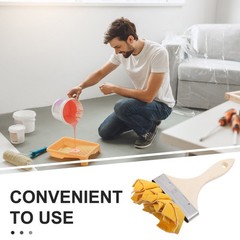 Precision Staining Applicator Brush with Wood Handle for Detailed Paint Edges