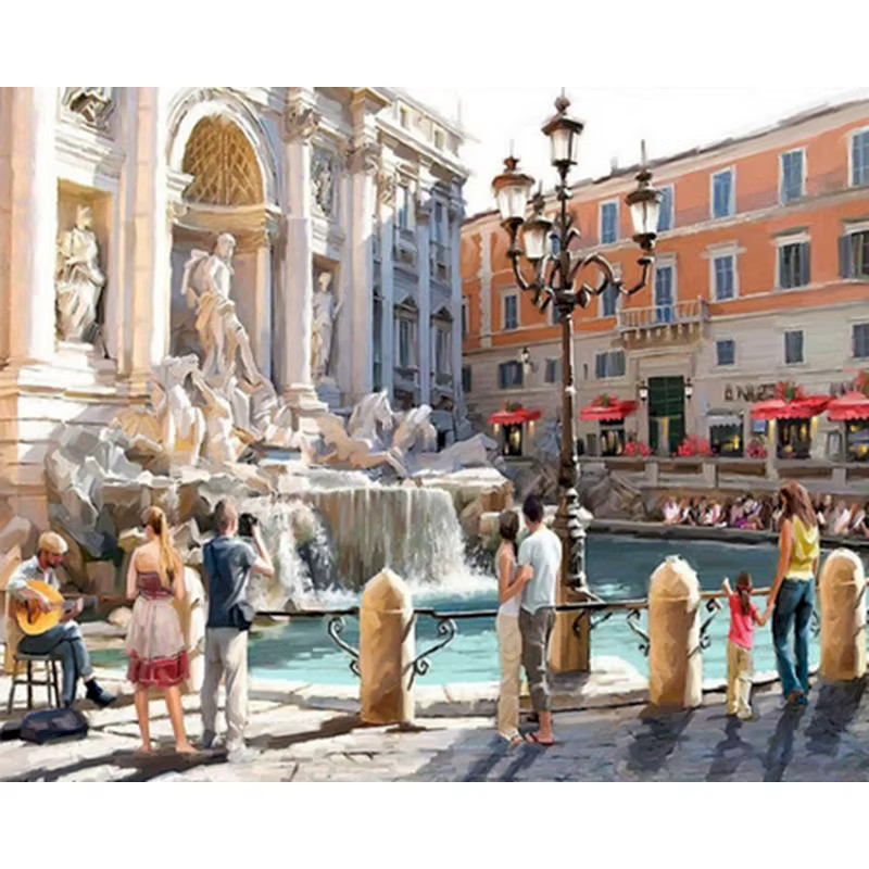 Paint By Numbers Adults kids Italy Landscape DIY Painting Kit 40x50CM Canvas