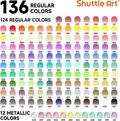 136 Coloured Pencils , Soft Core Colouring Pencils Set for Adult Colouring Books