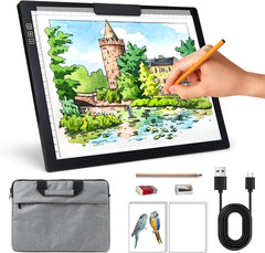 Rechargeable A4 Light Box with Padded Case,Led Light Pad with Built-In Stand & C