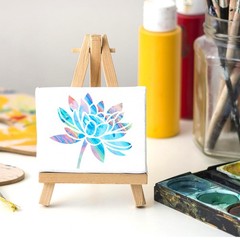 64Pcs Stencils for Painting on Wood, Reusable 3×3 inches, White-Flower01
