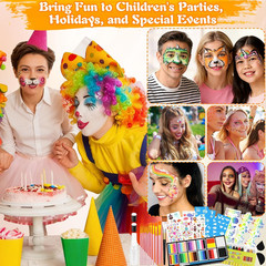 Face Painting Kit Professional for Adults,12 X 10G Split Cake Face Paint Palette