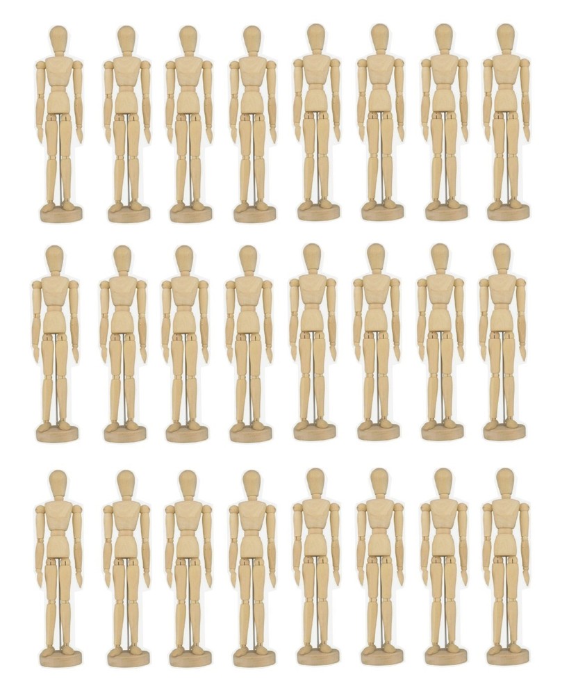 24 pcs ARTIST MANNEQUINS 12″ Wooden Jointed Paint Draw Human Figure Dummy Model