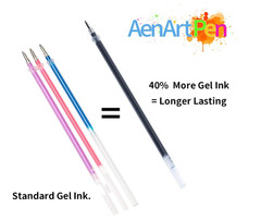 24 Colors Glitter Gel Pen Set Fine Tip Drawing Doodling Coloring Pens