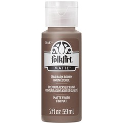 FolkArt Acrylic Paint in Assorted Colors (2 2 Fl Oz (Pack of 1), Bark Brown