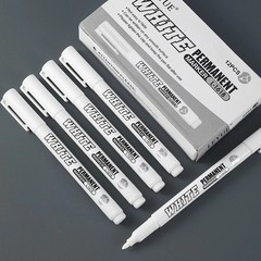 3pcs White Waterproof Permanent Paint Marker Pens for Metal Wood Fabric