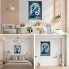 Peacock Diamond Painting Kits for Adults, Peacock Diamond Painting DIY 5D Full