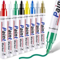 8 Colors Paint Pens, Medium Tip 2-3 MM, Oil Based Permanent Markers, Waterproof