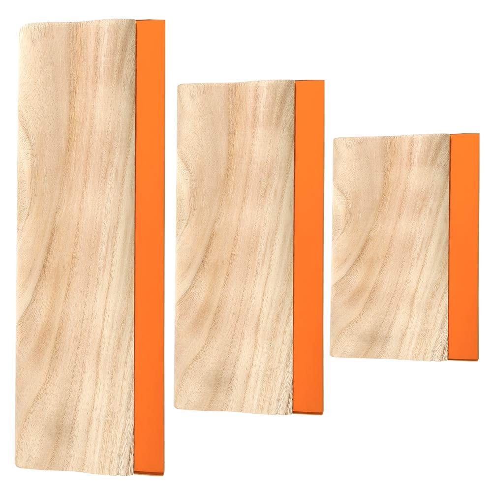 Caydo 3 Pieces 3 Sizes Screen Printing Squeegee, 75 Durometer 3Sizes, Orange