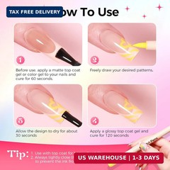 12 Colors Nail Art Pens Set, 3D Nail Polish Pens, Quick-Drying Acrylic Paint Mar