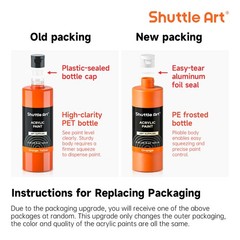 18 Colors Acrylic Paint Bottle Set (250ml/8.45oz), Rich Pigmented Bulk Painti…