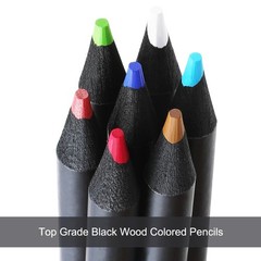 75 Pack Premium Black Edition Colored Pencils for Adults Coloring – 72 Colori…