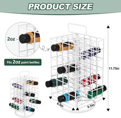 2 Pcs 360° Rotating Paint Holder Organizer, 6 Tier Spinning Paint Bottle Storage