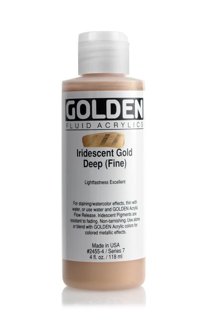 Fluid Acrylic, 4 ounce bottle, Iridescent Gold Deep Fine