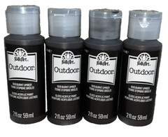 Lot of 4 – 2 Ounce Bottles FolkArt Outdoor Acrylic Paint in Burnt Umber