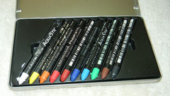 Cretacolor 10 Piece Aquastic Set ~ Water-Soluble Oil Pastels In Tin Case Unused