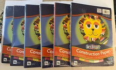 Lot of 6 ART STREET Construction Paper 8 COLORS 9 x 12 Assorted 96 Sheets
