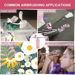 48PSI Air Airbrush Kit USB Spray Machine 0.3mm Nozzle For Makeup Painting Cake