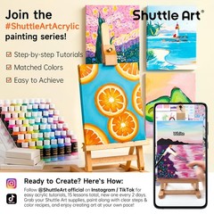 Shuttle Art Acrylic Paint, 50 Colors 2 Fl Oz (Pack of 50), Regular
