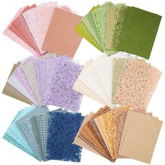 96 Sheets Textured Scrapbook Paper and Mesh Fabric Assorted Set – Multicolor