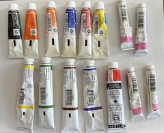 Vintage Paint Lot Of 15 Grumbacher Utrecht Reeves Daler Rowney Various Colors