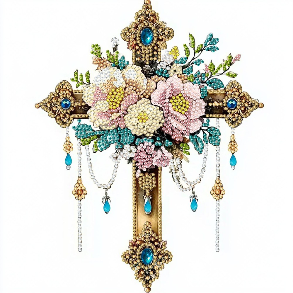 KEYIFA Diamond Art The Cross 30x30cm, Retro – Multicolored