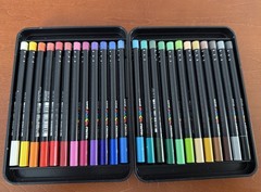 UNI Posca 24 Pack Multicolor Wax Pastels Smooth Drawing Art Markers Set NEW
