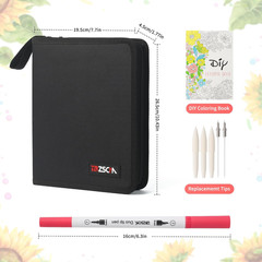 ZSCM Art Duo Tip Brush Markers Set, 60 Colors Fine Brush Tip Artist Drawing Pens