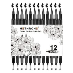 Markers for Drawing – Brush Pens with Felt Tips for Artists – Black