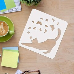 1set 16pcs Cat Stencils 7.8×7.8inch Plastic Cat Butterfly Drawing Painting sets