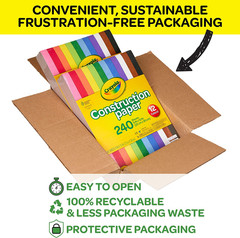 Crayola Construction Paper Bulk Pack (480 Sheets) – 10 Assorted Colors, 9X12, Te