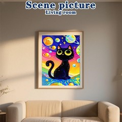 Cat Diamond Painting Kits for Adults, Easy DIY 5D Round Full Drill Diamond Art k