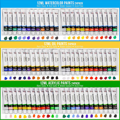 133-Piece Deluxe Ultimate Artist Painting Set with Aluminum and Wood Easels, 72