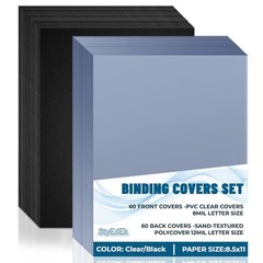 Binding Covers and Backs Set 120 Pcs 8.5×11 Inch Letter Size 8mil Clear PVC