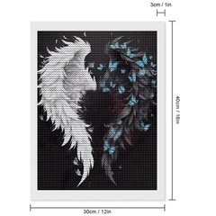 Tryadren Diamond Art Kit for Adults, Butterfly Angel Wings 12″x16″, style-16