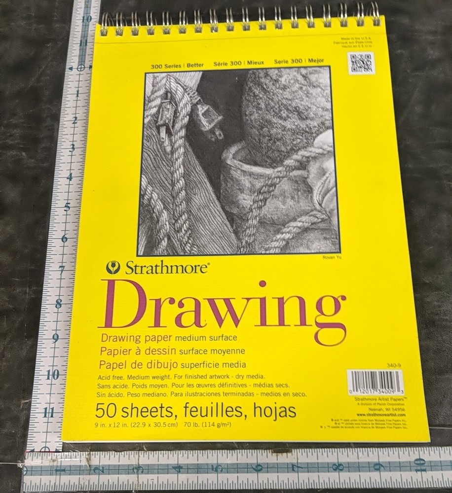 300 Series Drawing Paper Pad Top Wire Bound 9×12 inches 50 Sheets 70lb/114g -…