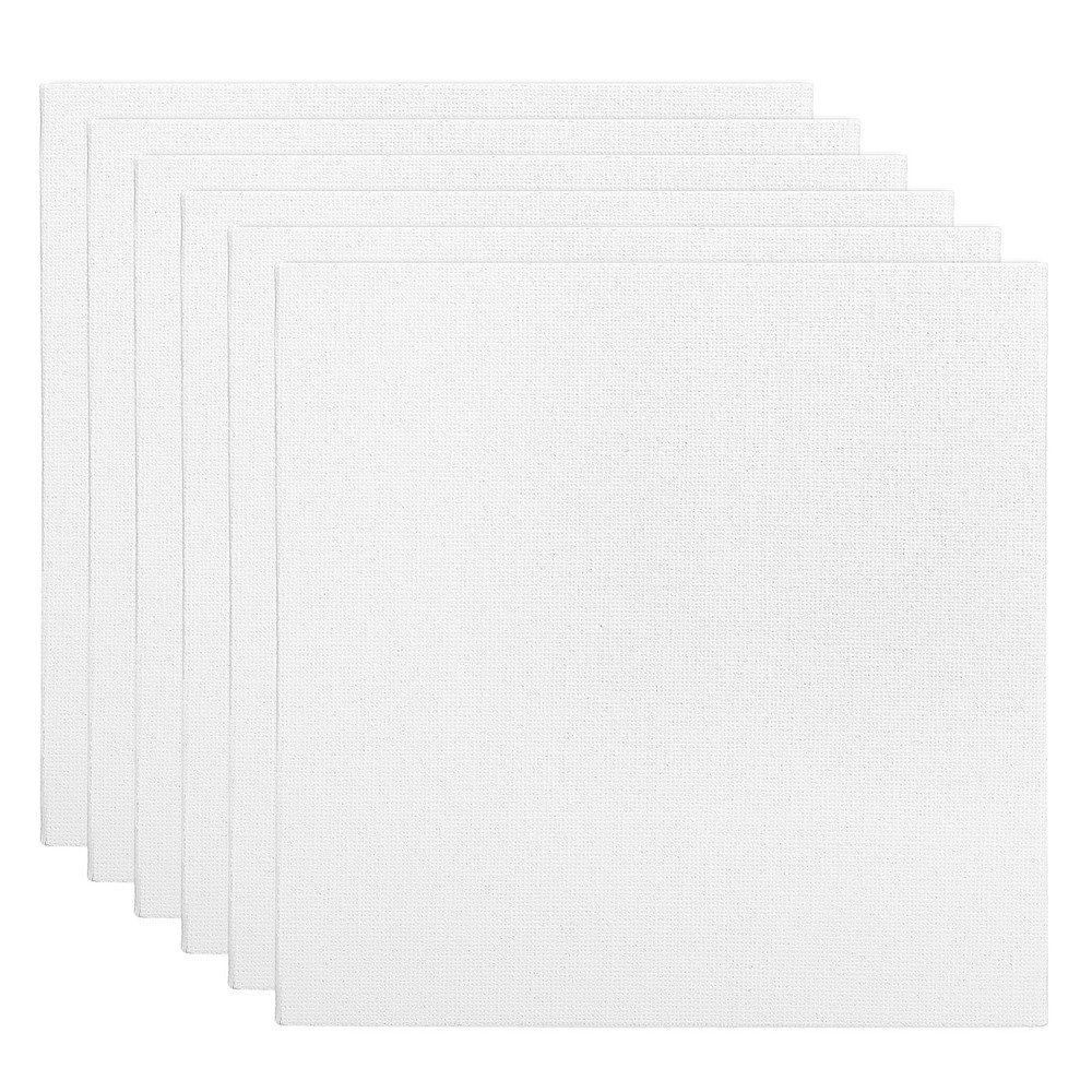 6×6 Canvas Boards for Painting, 6 Pack 100%Cotton Square Triple Primed Blank