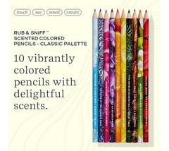 Lifelines Scented Colored Pencils 10 Pack Rub & Sniff Essential Oils (New)