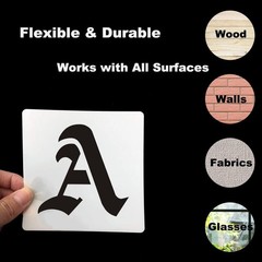 5 Inch Alphabet Letter Stencils for Painting – 70 Pack Old English Letter Ste…