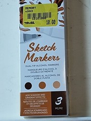 American Crafts Sketch Markers 3 boxes/3 alcohol markers red blue brown duel tip
