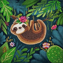 CraftBuddyUS CCK-A54: “Sloth” Crystal Art Card 18 x18cm